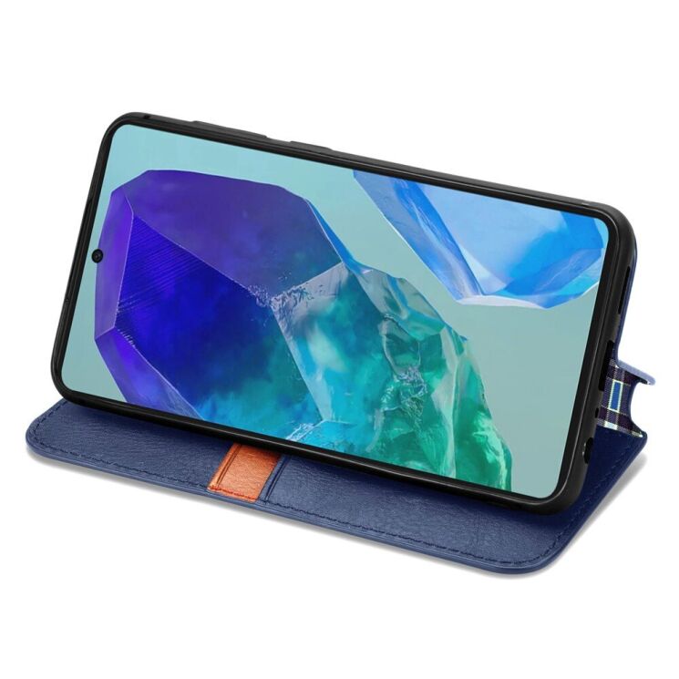 Чехол Deexe Rhombus Wallet для Samsung Galaxy A16 (A165) - Blue: фото 3 из 7