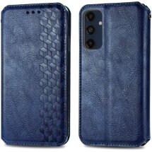 Чехол Deexe Rhombus Wallet для Samsung Galaxy A16 (A165) - Blue: фото 1 из 7