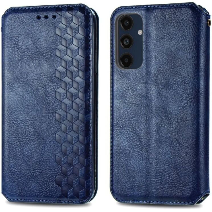 Чехол Deexe Rhombus Wallet для Samsung Galaxy A16 (A165) - Blue: фото 1 из 7