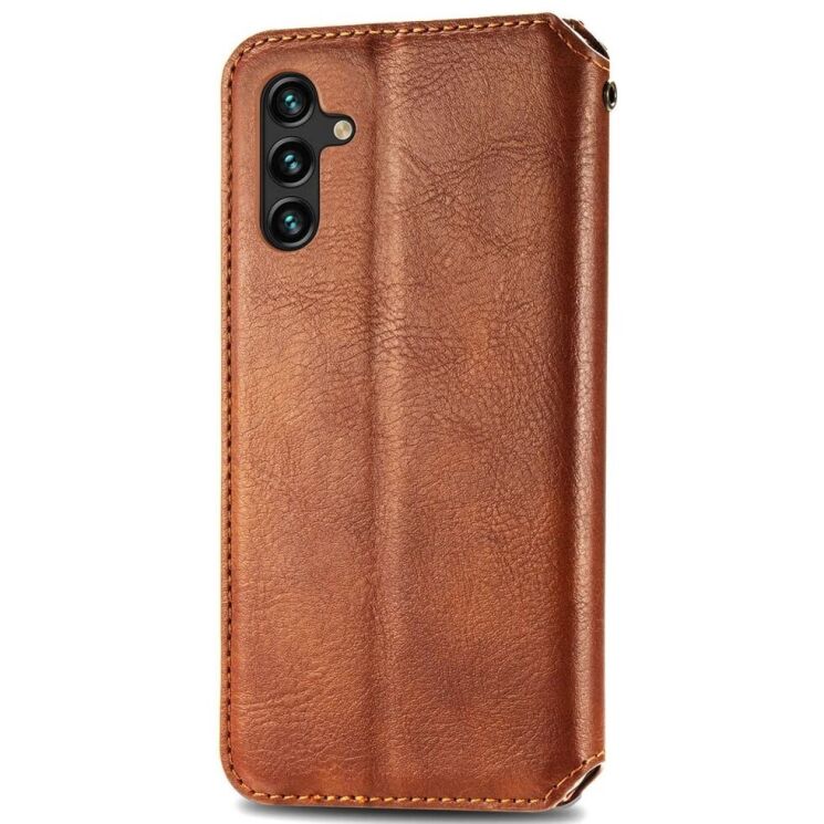 Чехол Deexe Rhombus Wallet для Samsung Galaxy A24 (A245) - Brown: фото 5 из 6