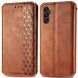 Чехол Deexe Rhombus Wallet для Samsung Galaxy A24 (A245) - Brown (322358Z). Фото 1 из 6