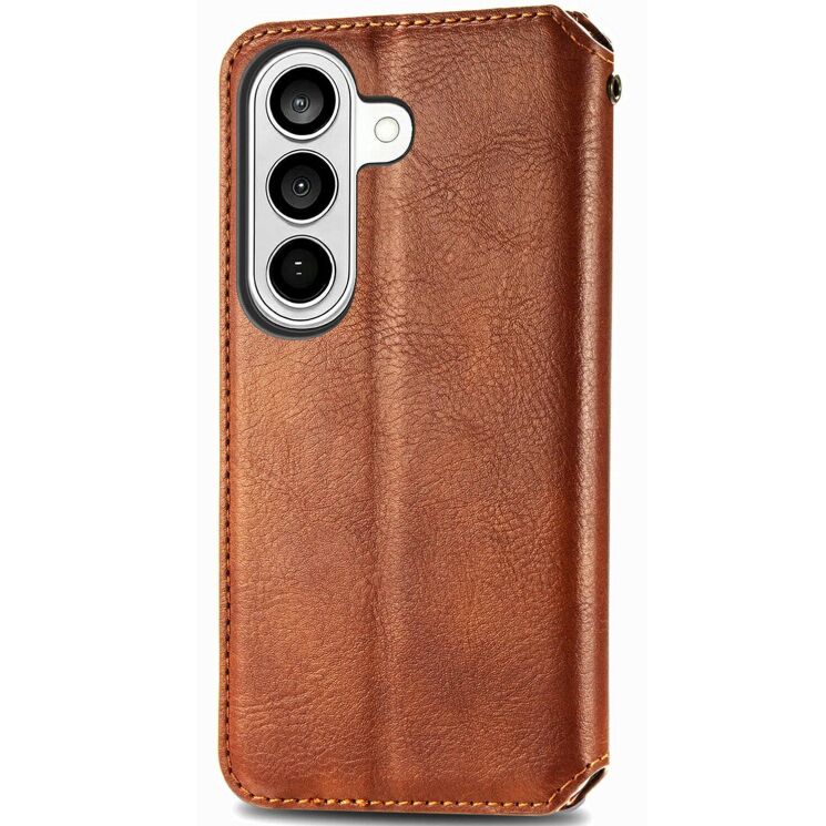 Чехол Deexe Rhombus Wallet для Samsung Galaxy S26 Plus - Brown: фото 5 из 6