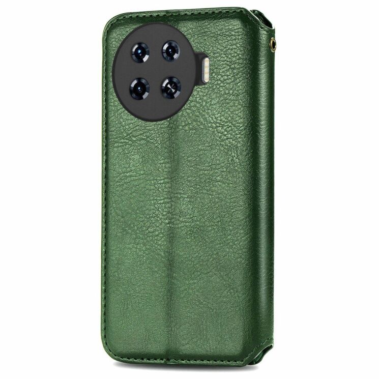 Чехол Deexe Rhombus Wallet для TECNO Spark 20 Pro+ - Green: фото 5 из 6