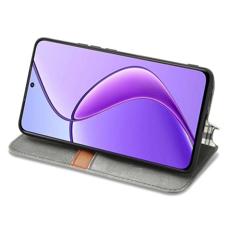 Чехол Deexe Rhombus Wallet для TECNO Spark 30C - Grey: фото 3 из 6