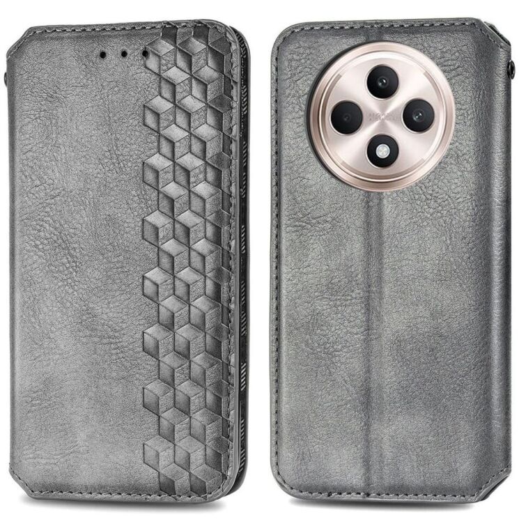 Чехол Deexe Rhombus Wallet для TECNO Spark 30C - Grey: фото 1 из 6