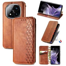 Чехол Deexe Rhombus Wallet для Xiaomi Redmi Note 14 Pro 5G - Brown: фото 1 из 10