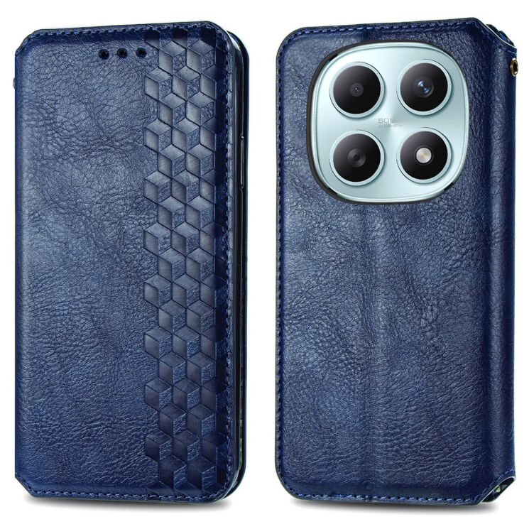 Чехол Deexe Rhombus Wallet для Xiaomi Redmi Note 15 (4G/5G) / Poco M8 5G - Blue: фото 1 из 10