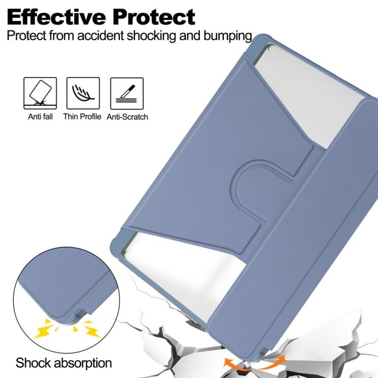 Чехол Deexe Rotary Case для Samsung Galaxy Tab S9 FE (X510/516) / Tab S10 FE (X520/526) - Dark Blue: фото 7 из 7