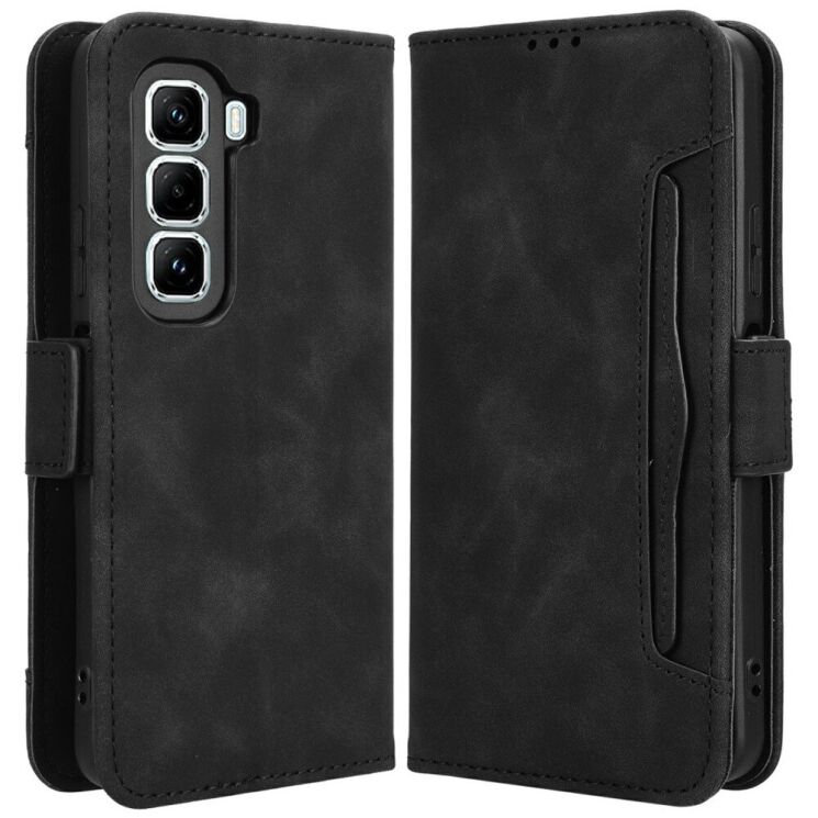 Чехол Deexe Wallet Stand для Infinix Hot 50 Pro Plus - Black: фото 1 из 7