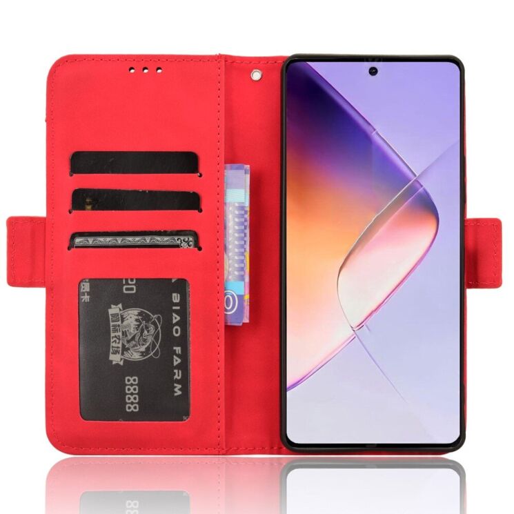 Чехол Deexe Wallet Stand для Infinix Note 40 - Red: фото 3 из 7