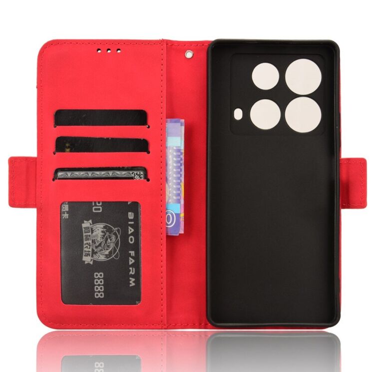 Чехол Deexe Wallet Stand для Infinix Note 40 - Red: фото 5 из 7