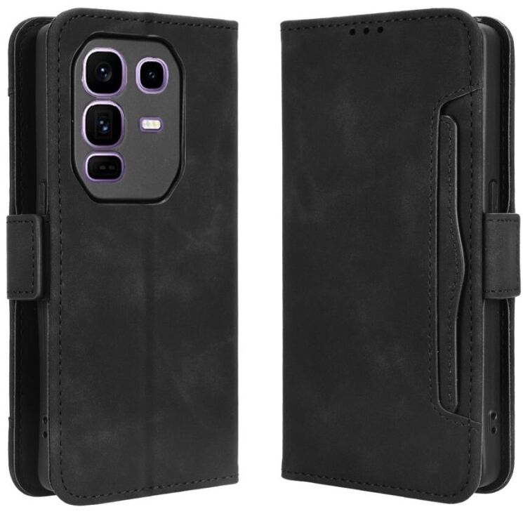 Чехол Deexe Wallet Stand для Infinix Note 50 Pro Plus - Black: фото 1 из 15
