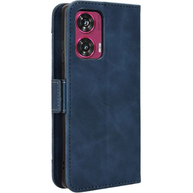 Чехол Deexe Wallet Stand для Motorola Edge 50 Fusion - Blue: фото 7 из 7