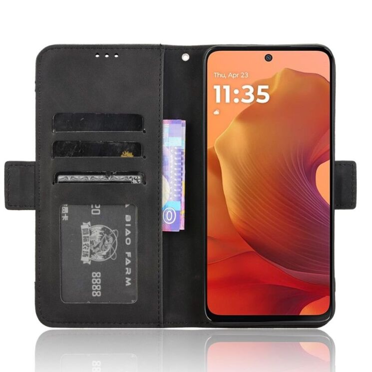 Чехол Deexe Wallet Stand для Motorola Moto G15 / G15 Power - Black: фото 3 из 7
