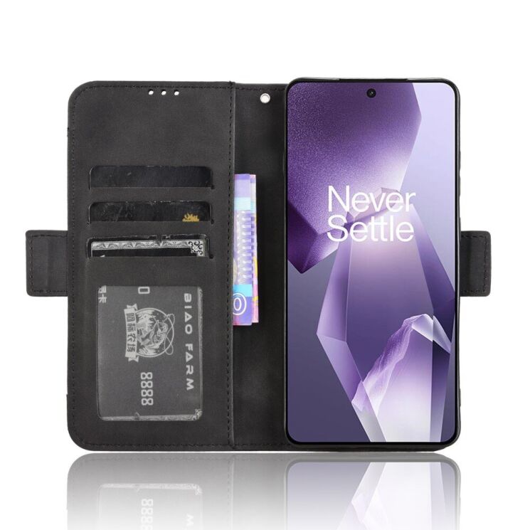 Чехол Deexe Wallet Stand для OnePlus 13R / Ace 5 / Ace 5 Pro - Black: фото 3 из 7