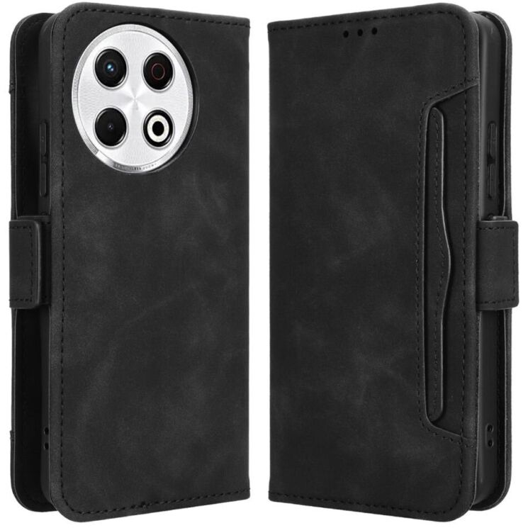 Чехол Deexe Wallet Stand для TECNO Spark 30 Pro - Black: фото 1 из 8
