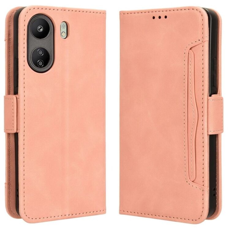 Чехол Deexe Wallet Stand для Xiaomi Redmi 13C / Poco C65 - Pink: фото 1 из 7