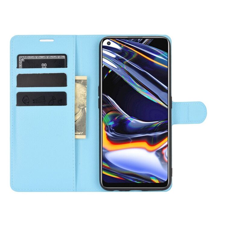 Класичний чохол-книжка Deexe Book Type для Realme 7 Pro - Blue: фото 3 з 6