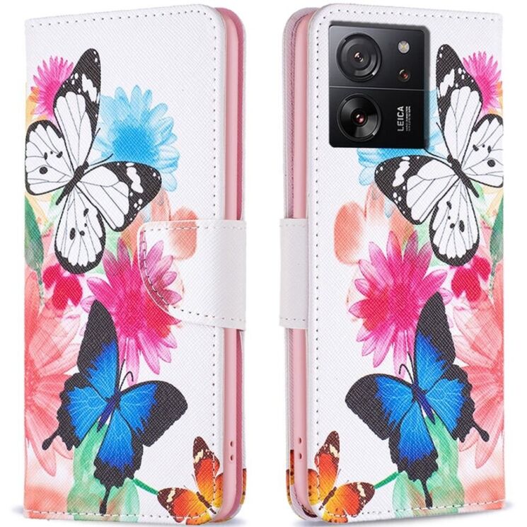 Чехол-книжка Deexe Color Wallet для Xiaomi 13T / 13T Pro - Two Butterflies: фото 1 из 8