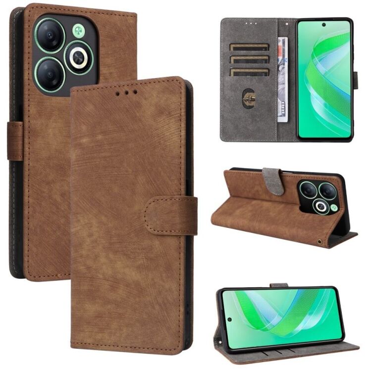 Чехол-книжка Deexe Delta Book для Infinix Smart 8 - Brown: фото 5 из 7