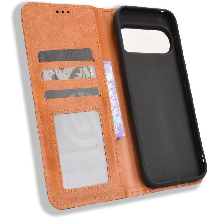 Чохол-книжка Deexe Retro Style для Google Pixel 11 Pro XL - Brown: фото 4 з 19