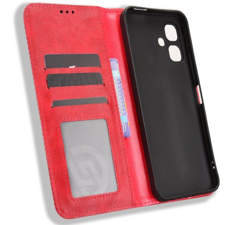 Чехол-книжка Deexe Retro Style для Infinix Smart 20 - Red: фото 5 из 20