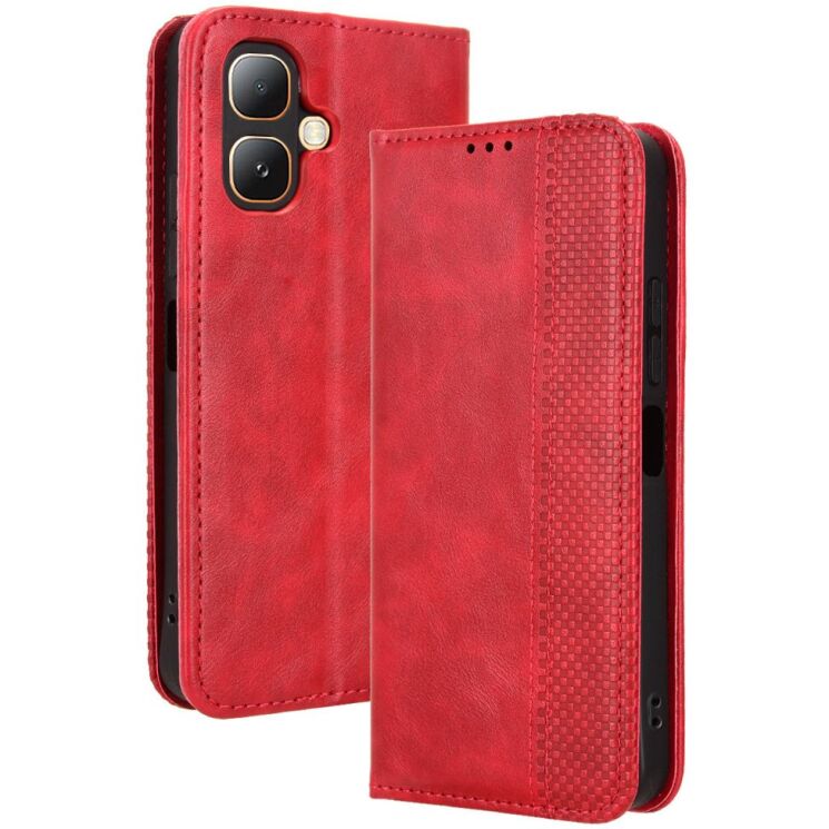 Чехол-книжка Deexe Retro Style для Infinix Smart 20 - Red: фото 1 из 20