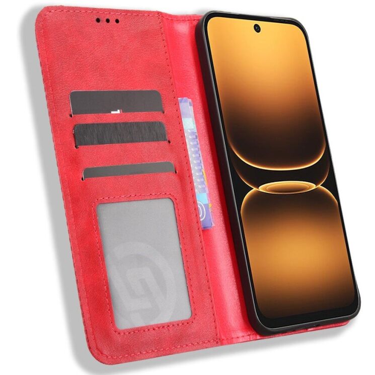 Чехол-книжка Deexe Retro Style для Infinix Smart 20 - Red: фото 6 из 20