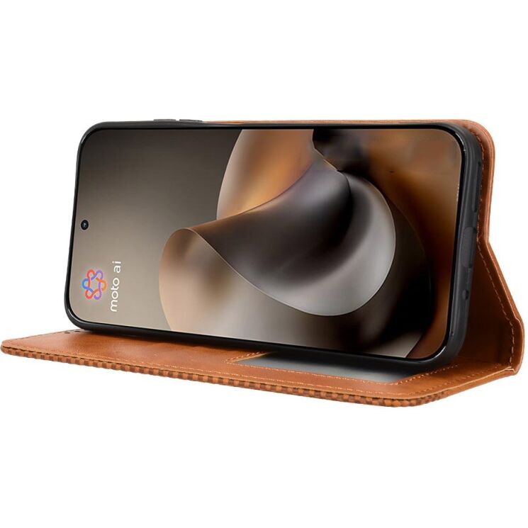 Чохол-книжка Deexe Retro Style для Motorola Moto G77 - Brown: фото 6 з 19
