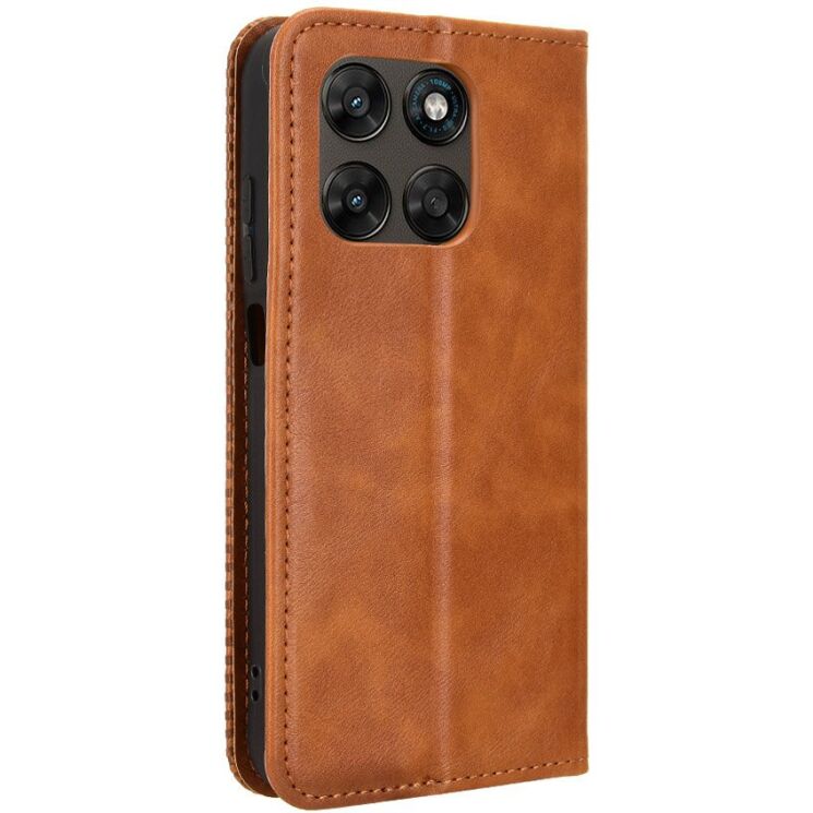 Чохол-книжка Deexe Retro Style для Motorola Moto G77 - Brown: фото 7 з 19