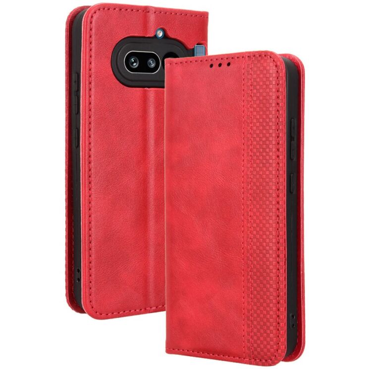 Чохол-книжка Deexe Retro Style для Nothing Phone (4a) - Red (411308R) Чохол-книжка Deexe Retro Style для Nothing Phone (4a) - Red: фото 1 з 18