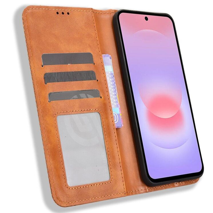 Чехол-книжка Deexe Retro Style для Samsung Galaxy A57 (A576) - Brown: фото 4 из 19
