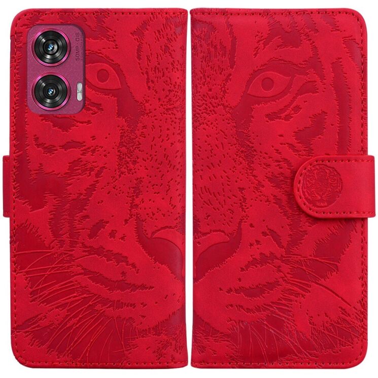 Чехол-книжка Deexe Tiger для Motorola Edge 50 Fusion - Red: фото 1 из 7
