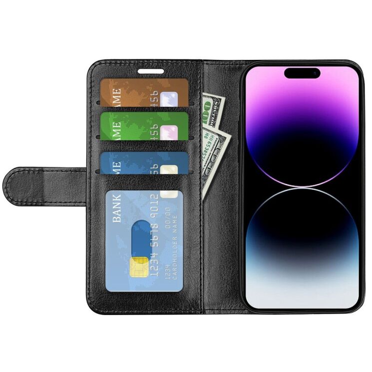 Чехол-книжка Deexe Wallet Style для Apple iPhone 15 Pro Max - Black: фото 2 из 11
