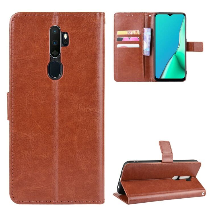 Класичний чохол-книжка Deexe Wallet Style для OPPO A5 2020 - Brown: фото 1 з 14