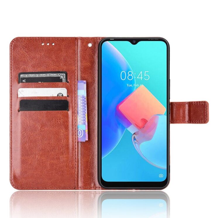 Чехол-книжка Deexe Wallet Style для Tecno Spark Go 2022 (KG5m) - Brown: фото 2 из 7