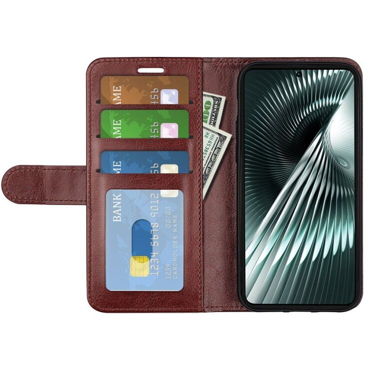 Чехол-книжка Deexe Wallet Style для Xiaomi Poco F6 - Brown: фото 2 из 6