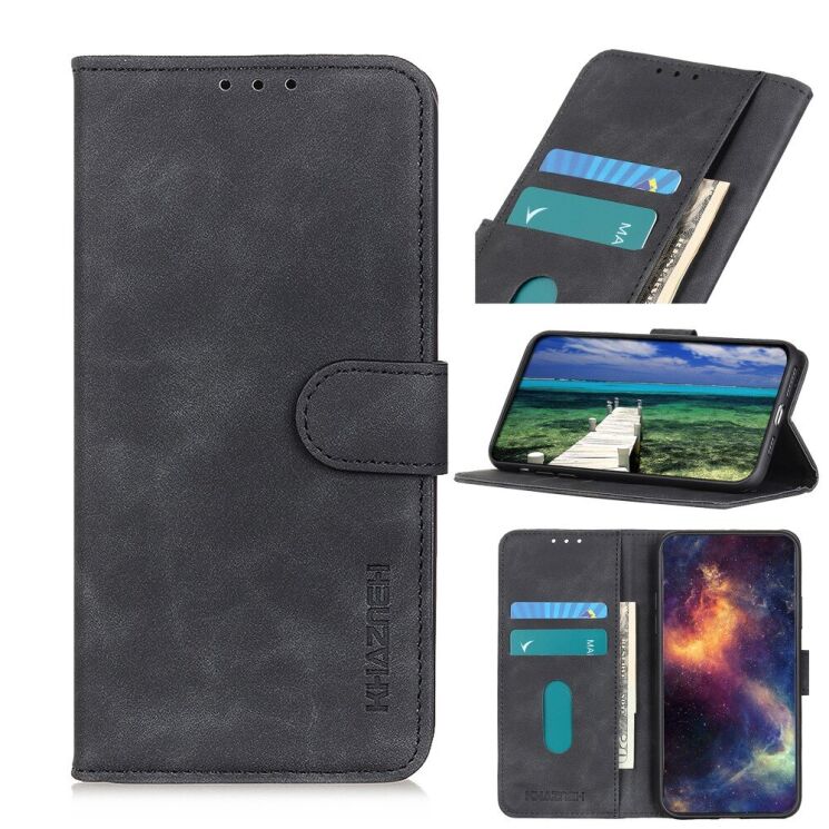 Чехол-книжка KHAZNEH Retro Wallet для ZTE Blade V30 Vita - Black: фото 1 из 11