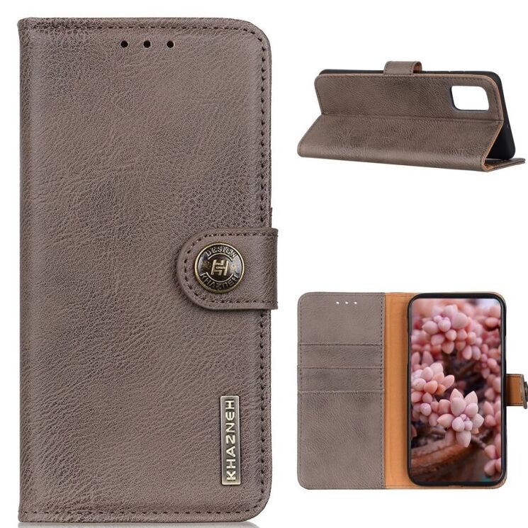 Чохол-книжка із застібкою KHAZNEH Wallet Cover для Realme 7 Pro - Grey: фото 1 з 10