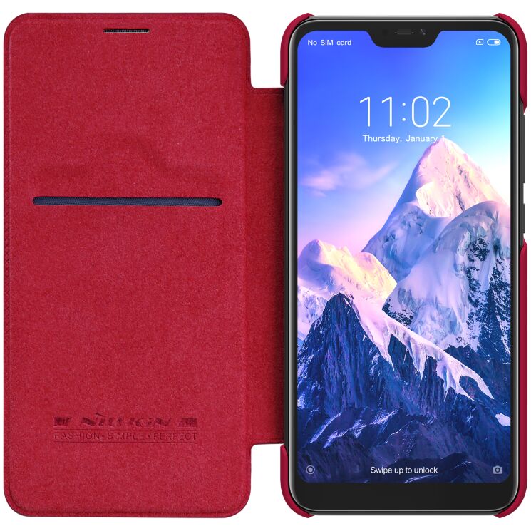 Чехол-книжка NILLKIN Qin Series для Xiaomi Redmi 6 Pro / Mi A2 Lite - Red: фото 6 из 17