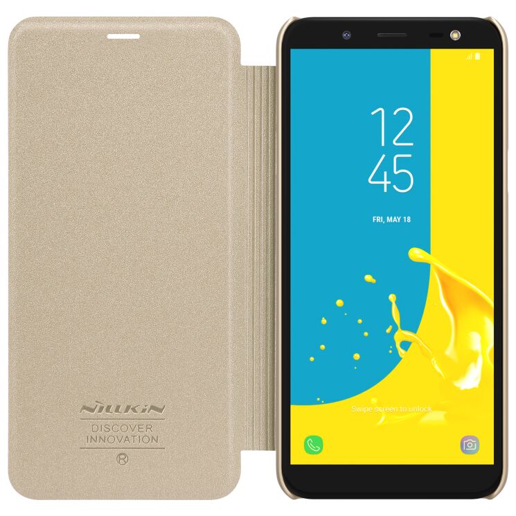 Чехол-книжка NILLKIN Sparkle Series для Samsung Galaxy J6 2018 (J600) - Gold: фото 6 из 15