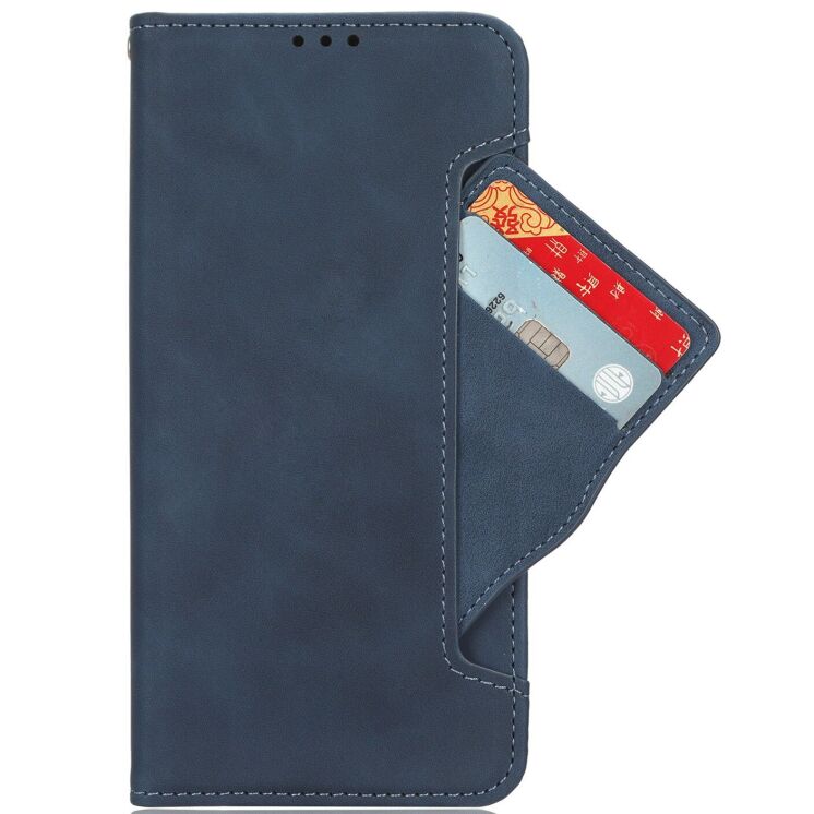 Чехол-книжка с карманами Deexe Wallet Stand для TECNO Camon 50 - Blue: фото 3 из 15
