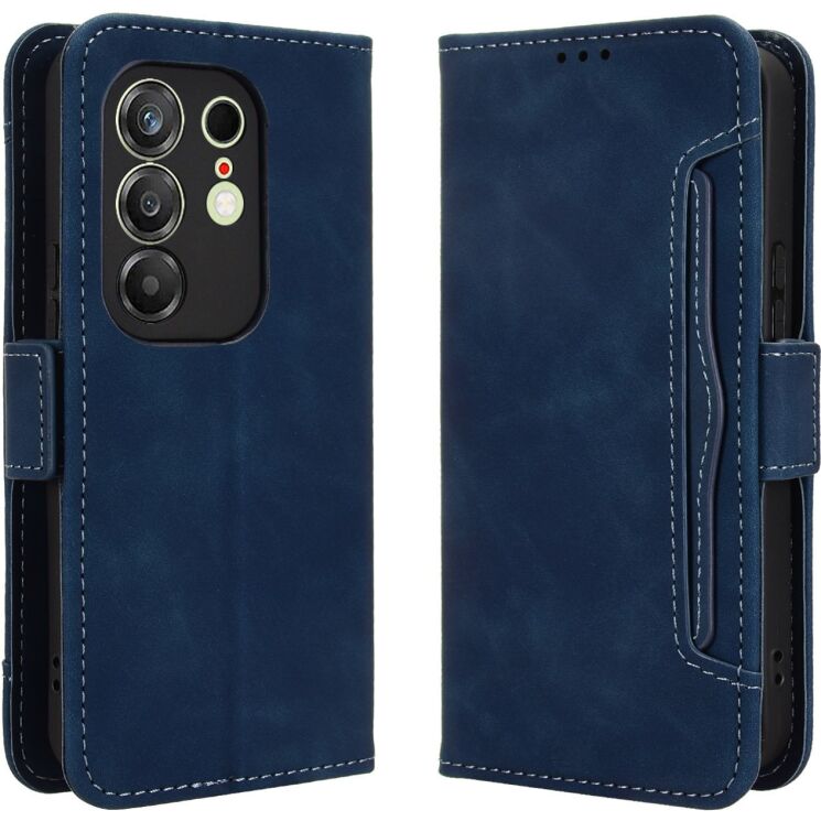 Чехол-книжка с карманами Deexe Wallet Stand для TECNO Camon 50 - Blue: фото 1 из 15