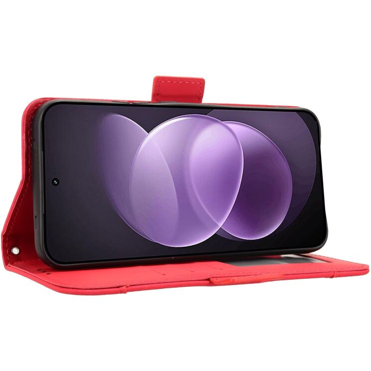 Чехол-книжка с карманами Deexe Wallet Stand для Xiaomi Redmi Note 17 Pro - Red: фото 6 из 17
