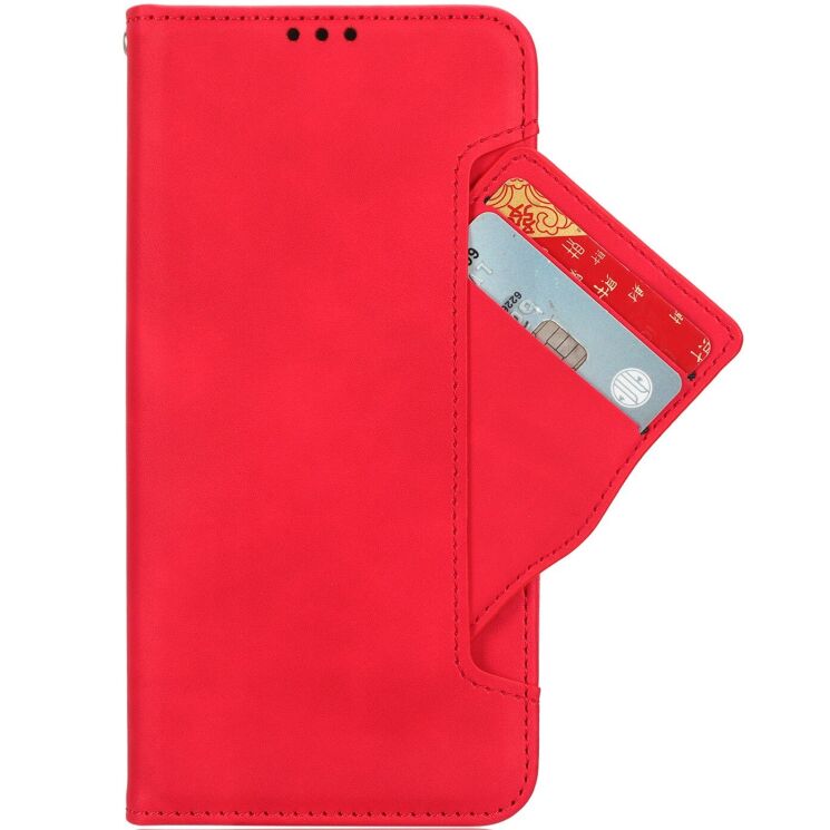 Чехол-книжка с карманами Deexe Wallet Stand для Xiaomi Redmi Note 17 Pro - Red: фото 3 из 17
