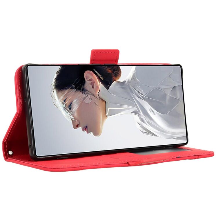 Чохол-книжка з кишеньками Deexe Wallet Stand для ZTE Nubia Red Magic 11 Air - Red (423107R) Чохол-книжка з кишеньками Deexe Wallet Stand для ZTE Nubia Red Magic 11 Air - Red: фото 5 з 16
