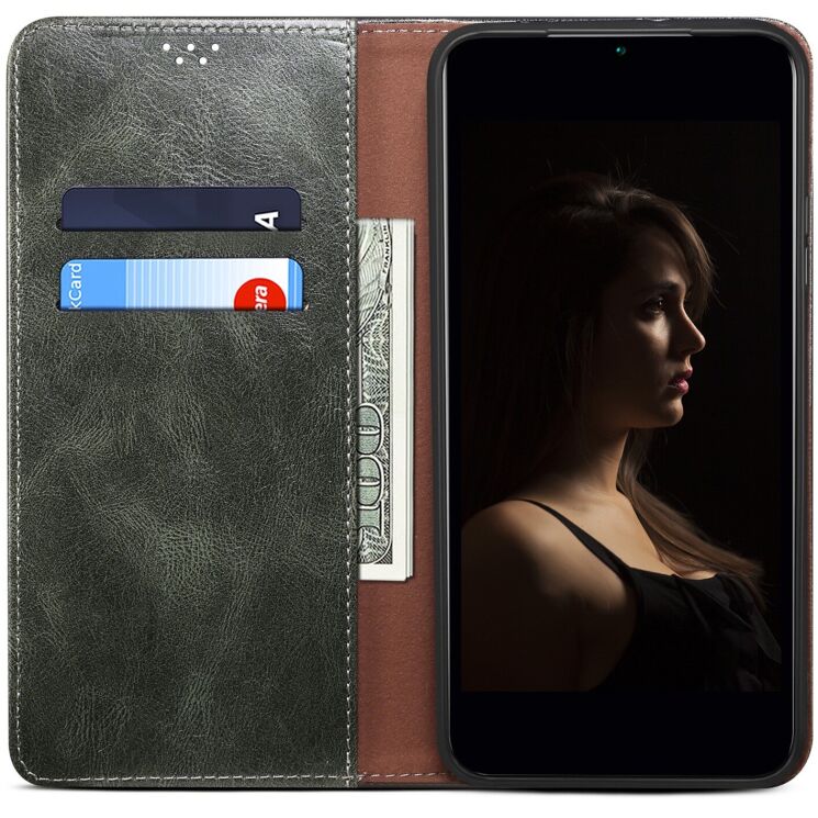 Чохол-книжка з кишеньками UniCase Leather Wallet для Samsung Galaxy S26 (S942) - Green: фото 2 з 8