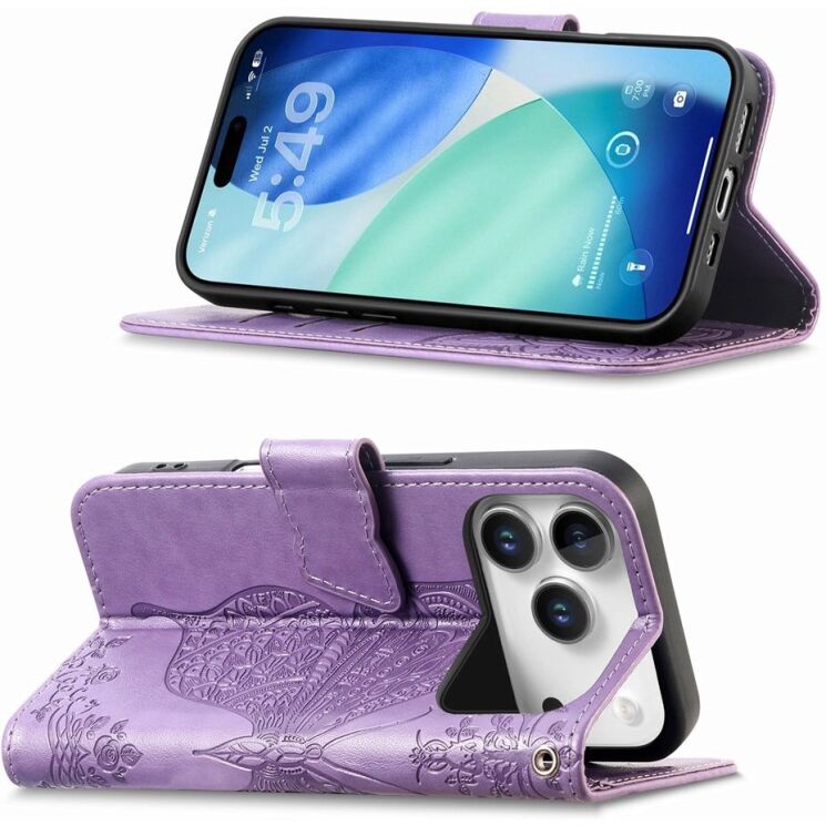 Чохол-книжка з малюнком UniCase Butterfly Pattern для iPhone 18 Pro / 17 Pro - Light Purple (423624LV) Чохол-книжка з малюнком UniCase Butterfly Pattern для iPhone 18 Pro / 17 Pro - Light Purple: фото 3 з 9