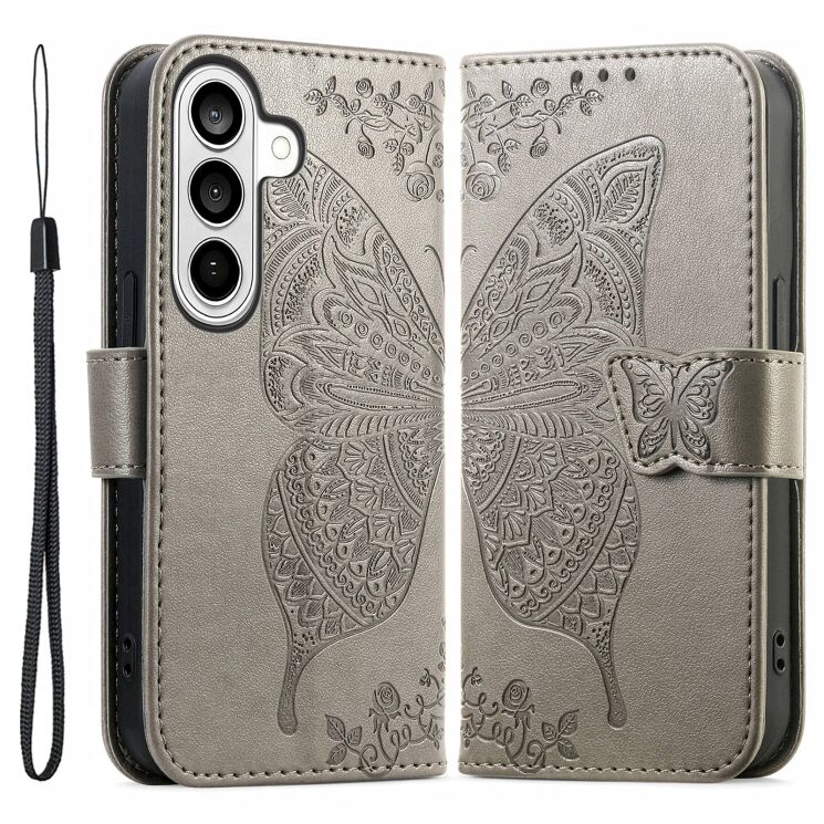 Чохол-книжка з малюнком UniCase Butterfly Pattern для Samsung Galaxy A57 (A576) - Grey: фото 1 з 10
