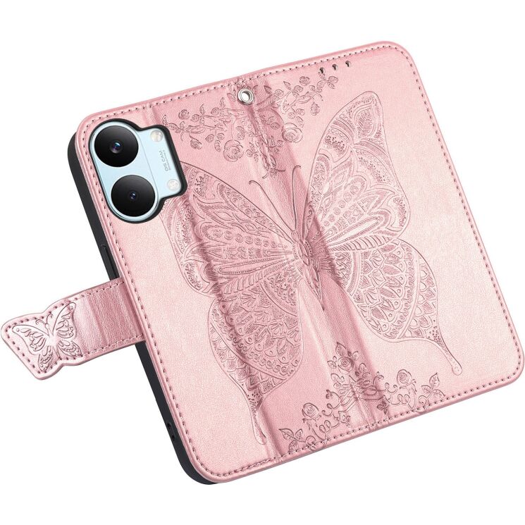 Чохол-книжка з малюнком UniCase Butterfly Pattern для Xiaomi Poco X8 Pro Max - Rose Gold: фото 3 з 10